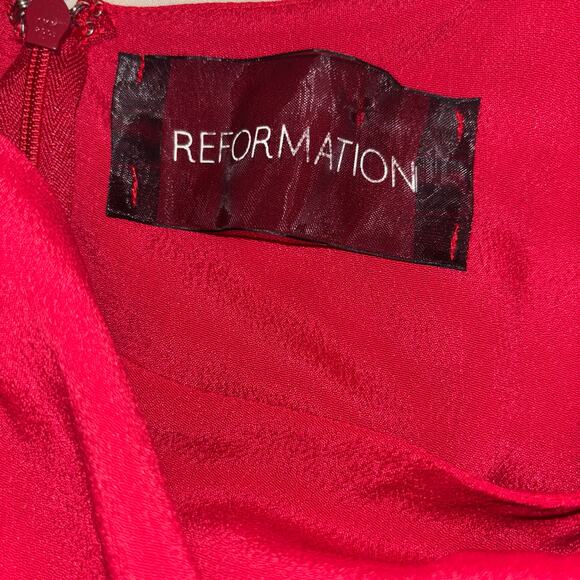 REFORMATION Red Midi Dress – Size Small- Taylor Swift Red Dress with Cutouts - Picture 9 of 13